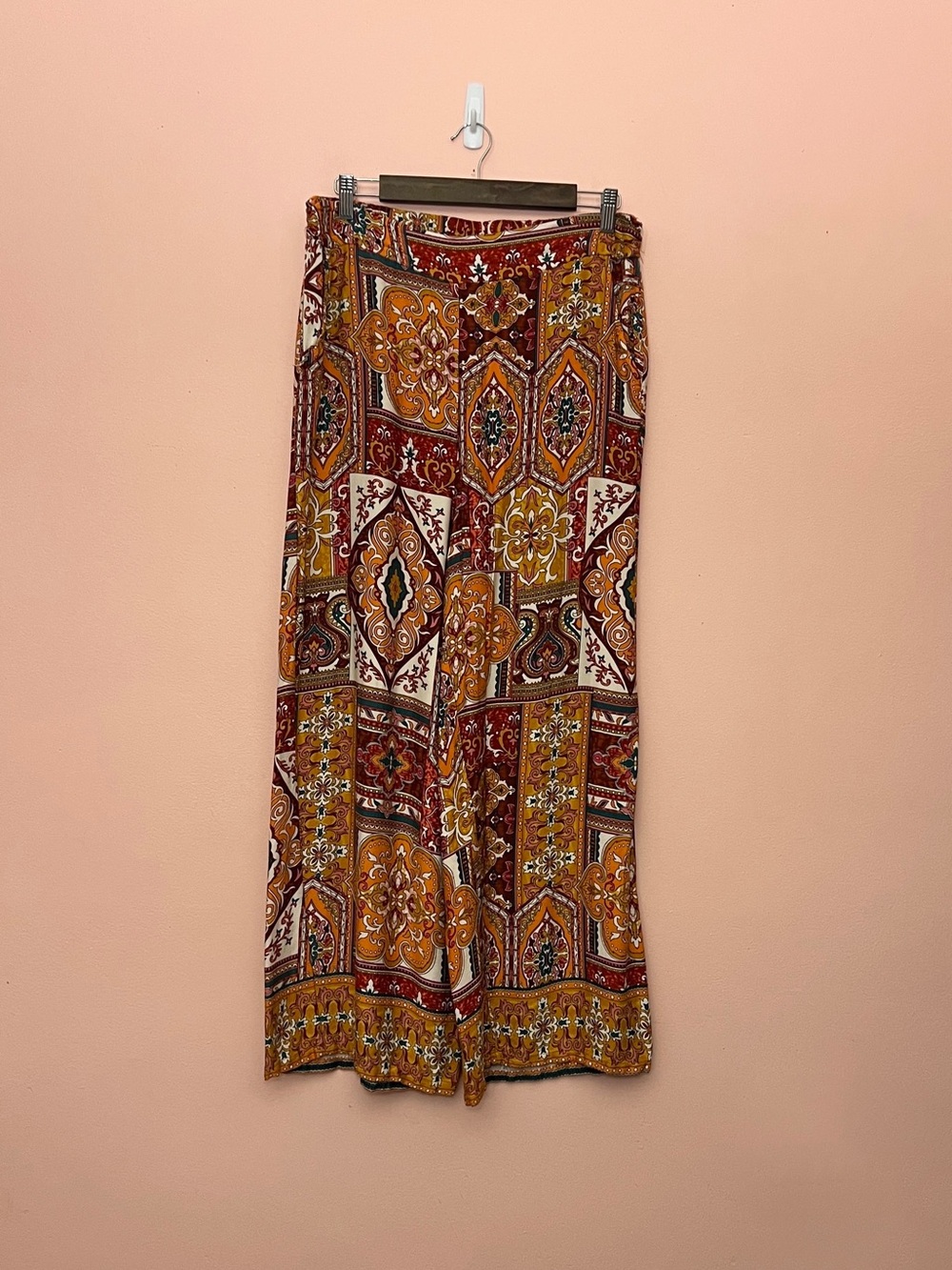 Haute Hippie Patterned Colorful Boho Wide Leg Palazzo Pants XL